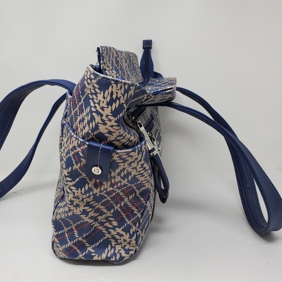 Ellen Tracy Blue patterned Bag 12"x3" - Picture 8 of 13